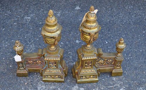 PAIR FRENCH LOUIS XVI STYLE BRASS