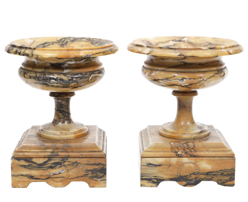 PAIR FRENCH MARBLE PEDESTAL