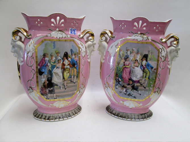PAIR FRENCH ''OLD PARIS'' PORCELAIN