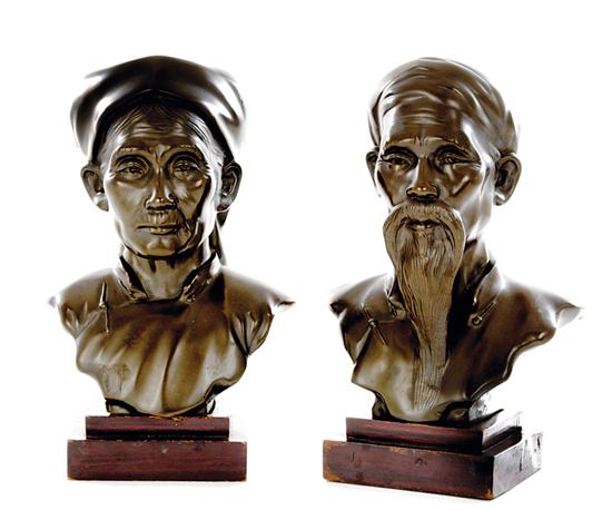 Pair French Orientalist bronze