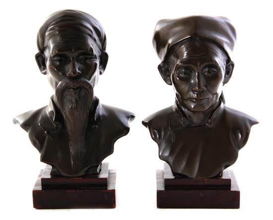 Pair French Orientalist bronze