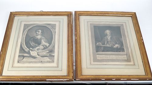 PAIR FRENCH PORTRAIT PRINTSPrint