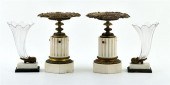 Pair French Rhyton vases and p