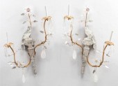 PAIR FRENCH ROCK CRYSTAL AND G