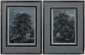 Pair French School gouaches, n