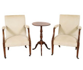 PAIR FRENCH STYLE ARMCHAIRS<br