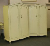 Pair French style armoires; or
