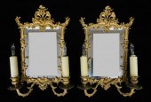 PAIR FRENCH STYLE CAST METAL W