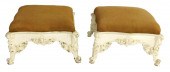 PAIR FRENCH STYLE FOOT STOOLS,