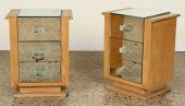 PAIR FRENCH SYCAMORE AND MIRRO