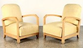 PAIR FRENCH SYCAMORE OPEN ARM