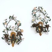 PAIR FRENCH TOLE, GILTWOOD AND