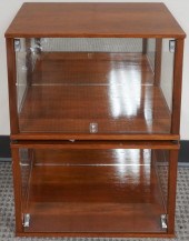 PAIR FRUITWOOD MIRRORED BACK D
