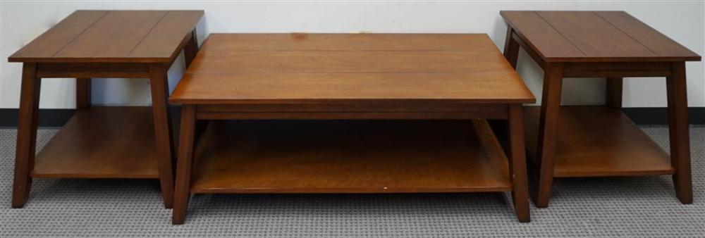 PAIR FRUITWOOD SIDE TABLES BY
