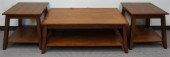 PAIR FRUITWOOD SIDE TABLES BY