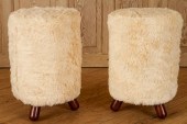 PAIR FUZZY CIRCULAR STOOLS BAS