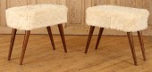 PAIR FUZZY RECTANGULAR STOOLS