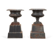 PAIR GADROONED CAST IRON GARDE