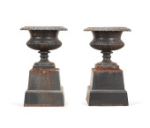 PAIR GADROONED CAST IRON GARDE