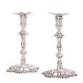 PAIR GEORGE II SILVER CANDLEST