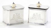 Pair George II sterling tea ca