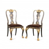 PAIR GEORGE II STYLE GILT CHIN