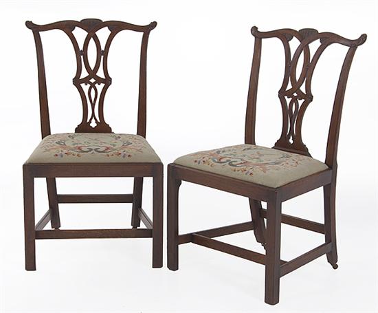 Pair George III carved mahogany
