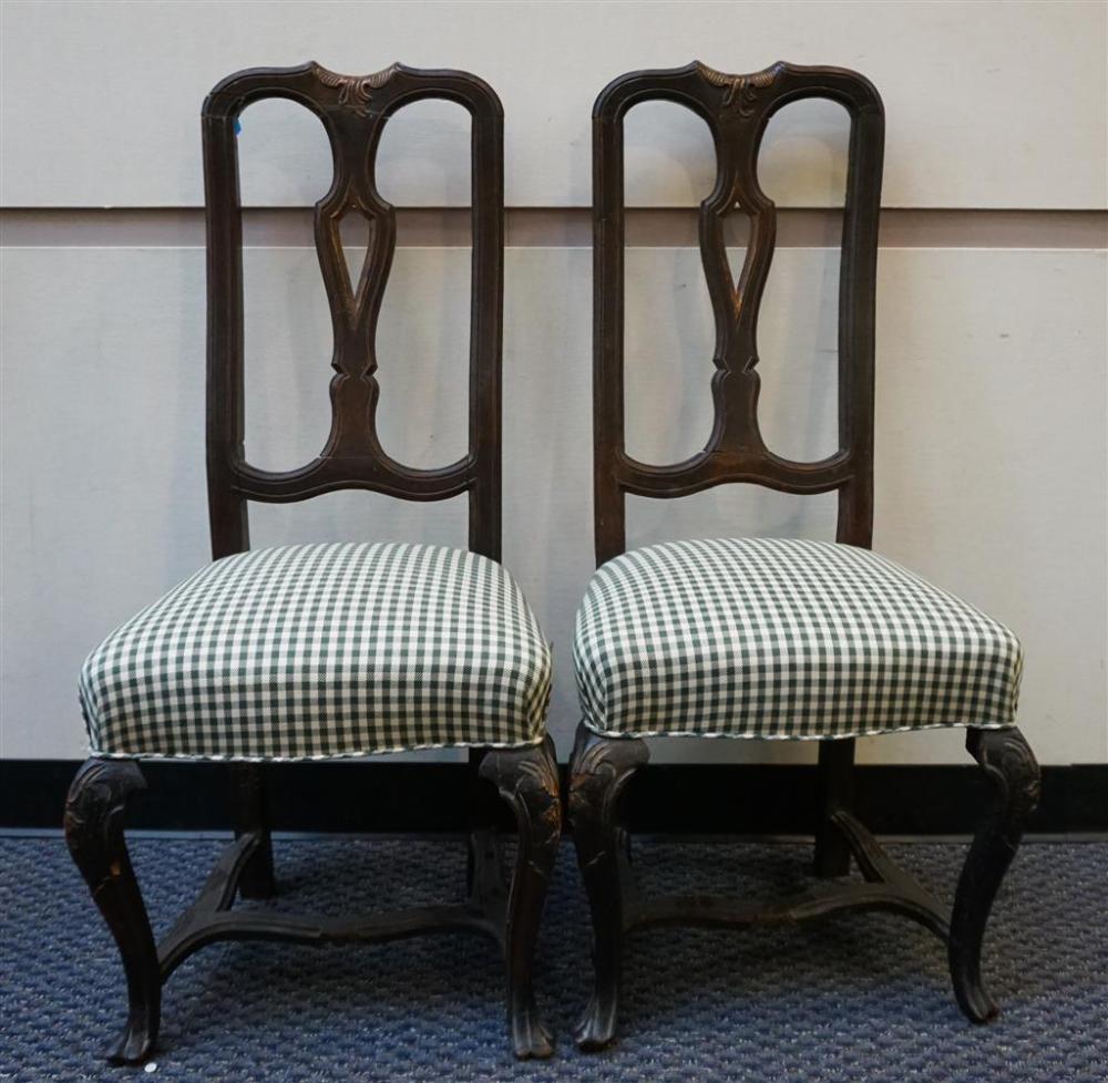 PAIR GEORGE III CARVED MAHOGANY