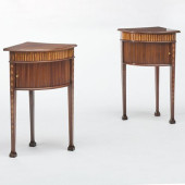 PAIR GEORGE III INLAID MAHOGAN