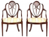 PAIR GEORGE III MAHOGANY SHIEL