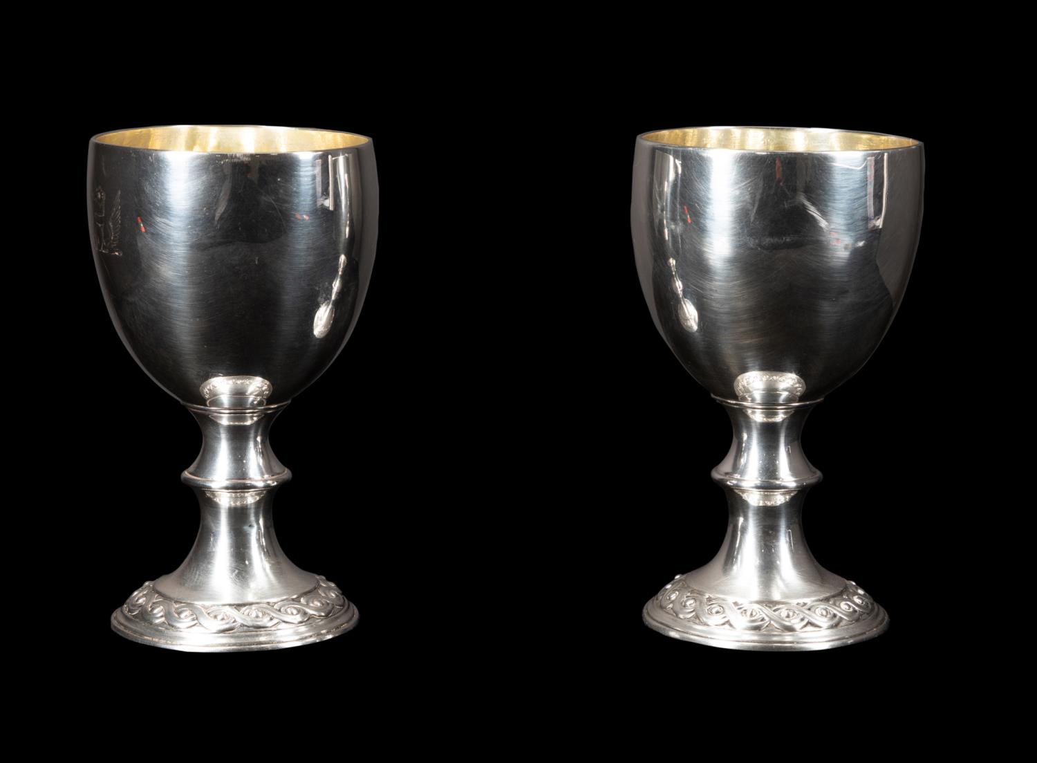 PAIR GEORGE III SILVER ARMORIAL