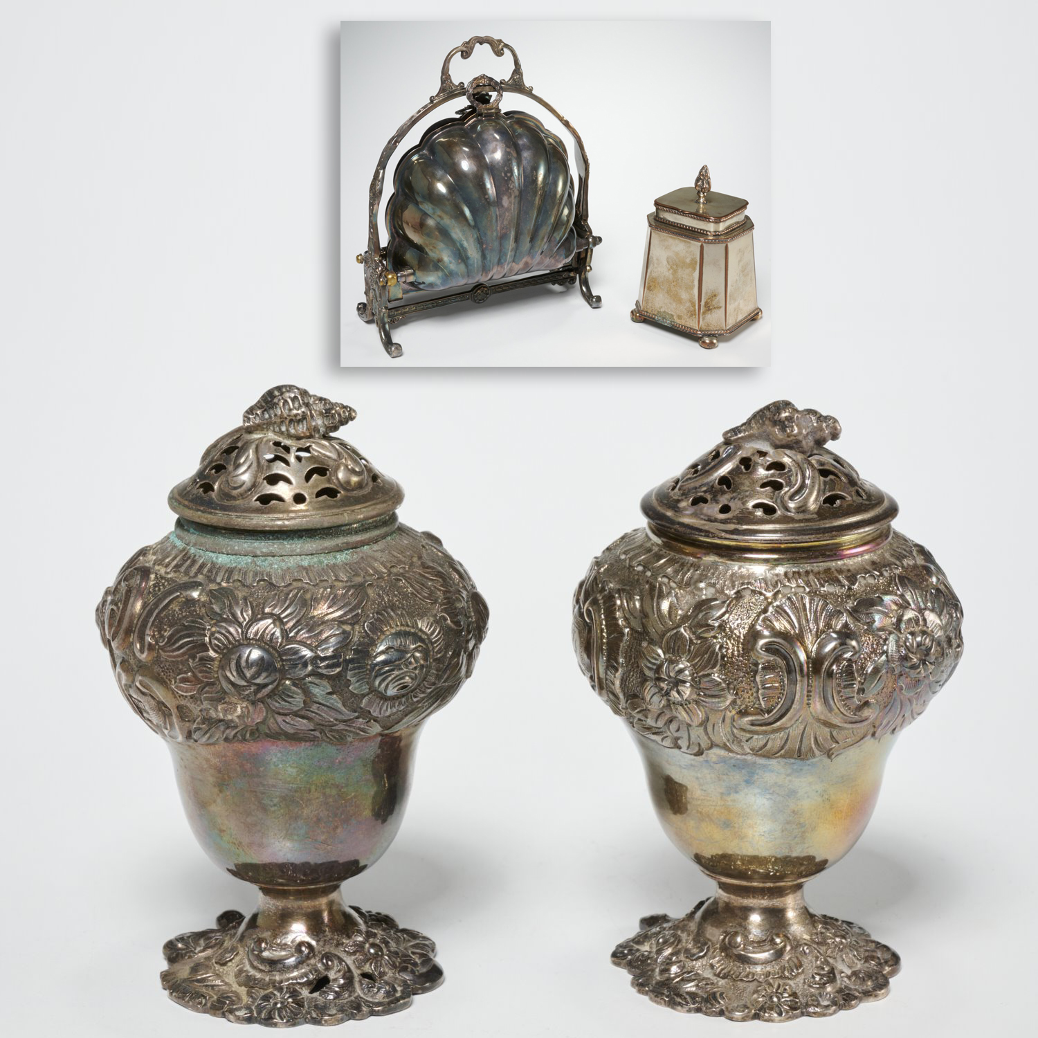 PAIR GEORGE III STERLING SILVER