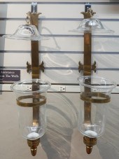 PAIR GEORGE III STYLE BRASS AN