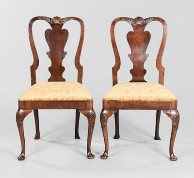 Pair George III Style Carved Walnut