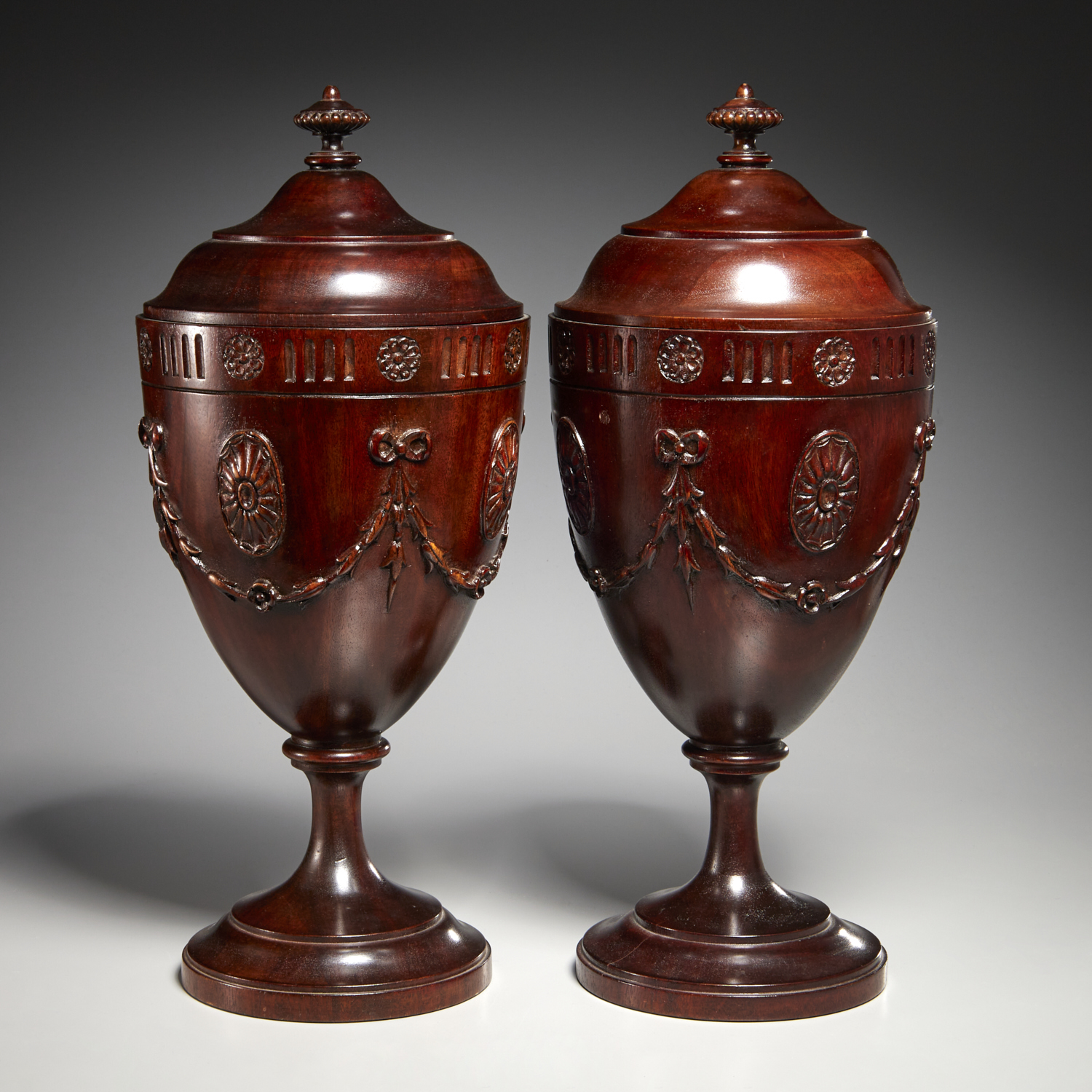 PAIR GEORGE III STYLE MAHOGANY