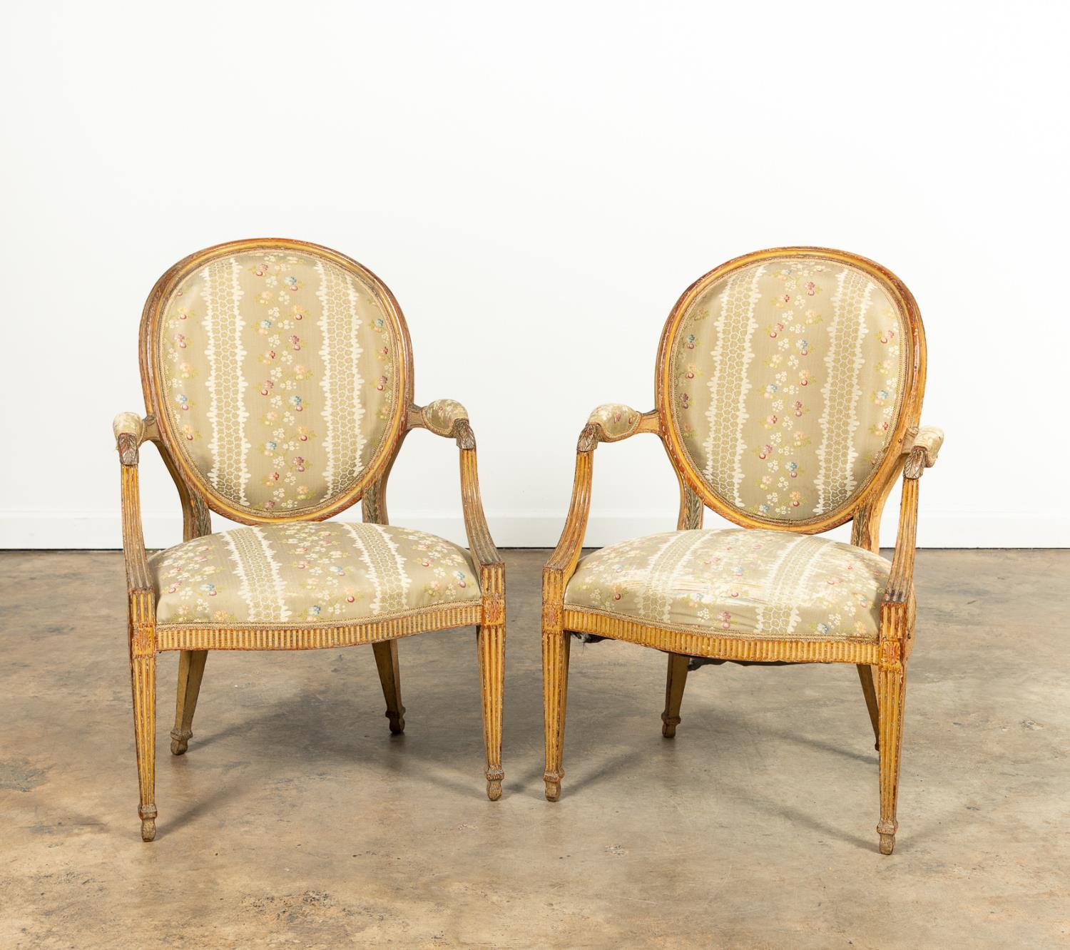 PAIR, GEORGE III-STYLE PAINTED