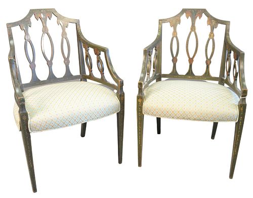 PAIR GEORGE IV PAINT DECORATED