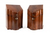 PAIR GEORGIAN STYLE INLAID MAH