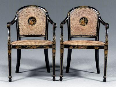 Pair Georgian style japanned