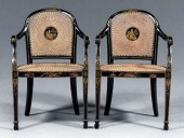 Pair Georgian style japanned a