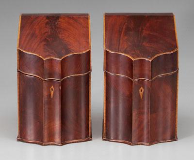 Pair Georgian style knife boxes: