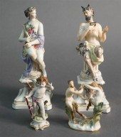 PAIR GERMAN CAPODIMONTE ALLEGO