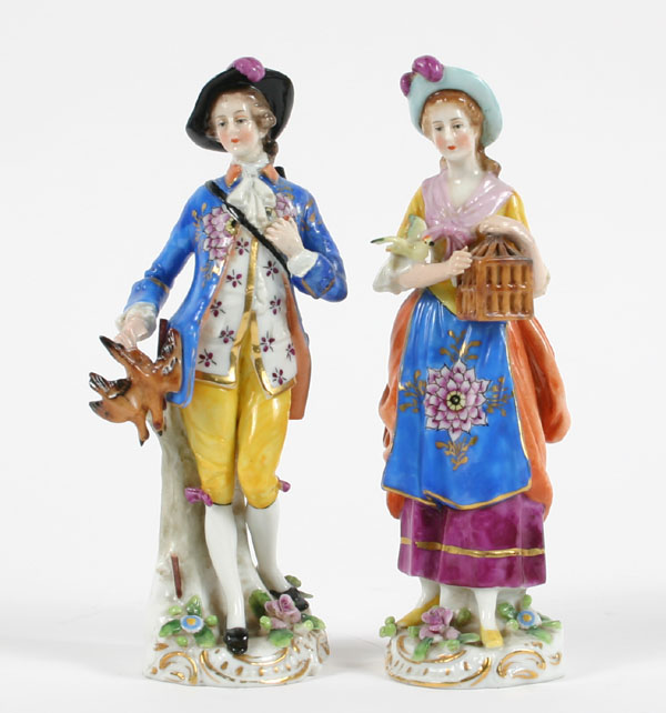 Pair German hand painted