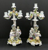 Pair German Handpainted Porcel