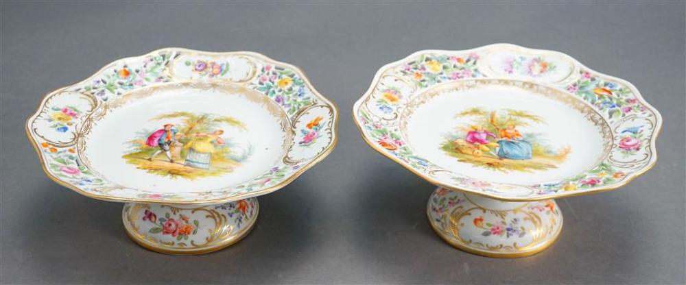 PAIR GERMAN PORCELAIN CAKE