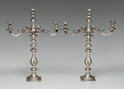 Pair German silver candelabra: