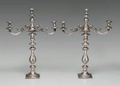 Pair German silver candelabra: