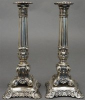 PAIR GERMAN SILVER CANDLESTICK