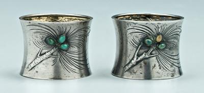 Pair German silver napkin rings: