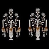 PAIR GILDED BRONZE AND ROCK CR